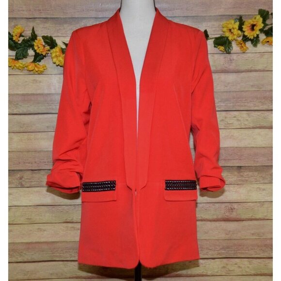 Moving Forward Designs STAR Blazer Jacket Size M Red Studded Sequin Statement - Picture 1 of 12